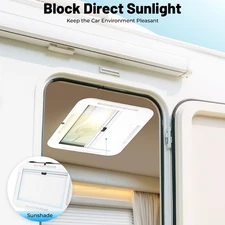 70° Camper Van Roof Window Caravan Roof Vent Hatch Roof Skylight W/ Led Light