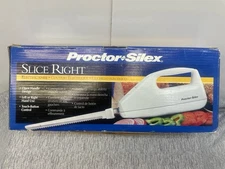 New Vintage Proctor Silex Slice Right Electric Knife Model 74300 NOS