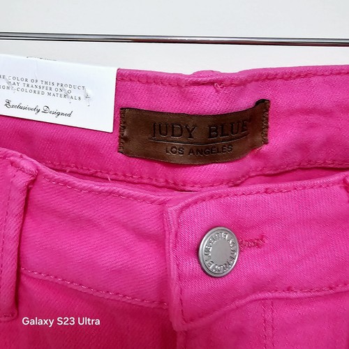New Judy Blue Denim Women’s Flare Jeans Size 16W Hot Pink Raw Hem Stretch W/ Tag - Picture 5 of 17