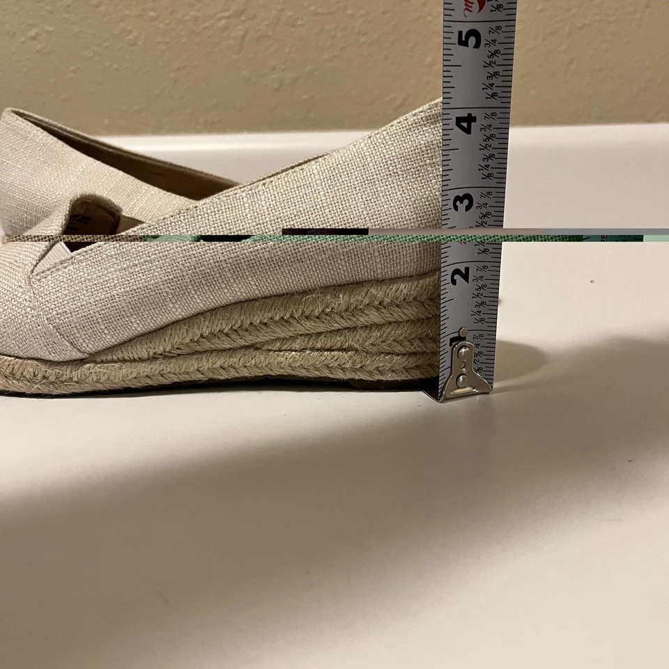 Life Stride Velocity 2.0 Karma Slip On Wedge Cream Canvas Espadrille Shoes 8M - Image 4 of 4