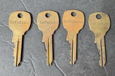 Vintage Tools LeFebure Security Brass Key Lot Safety Deposit Box Lock Padlock