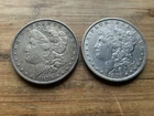 US Morgan Silver Dollars 2 coins circulated details Pre 1904 Lot W14