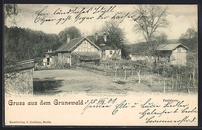 Berlin-Grunewald, Gasthaus Paulsborn on the edge of the forest, postcard 1901 