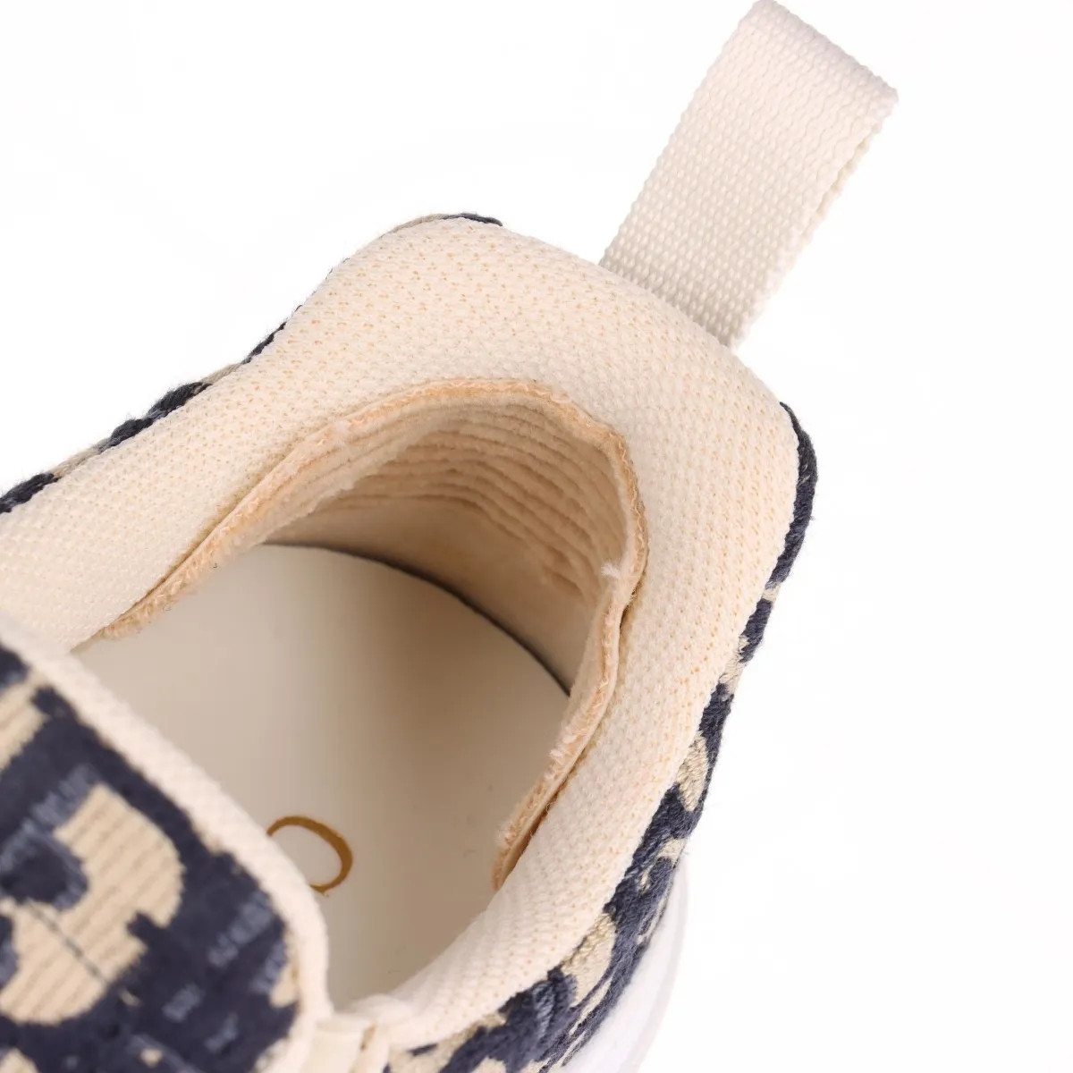 Christian Dior Dior Solar Leather x fabric Slip-on 34.5 Ladies' Beige x navy Obl thumbnail 10