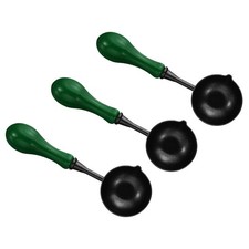 4" Wax Seal Spoon, 3Pcs Painted Wax Sealing Melting Spoon, Dark Green