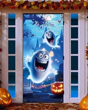 Halloween Door Cover Decor, Outdoor,Party Wall Backdrop Sign Halloween decoratio