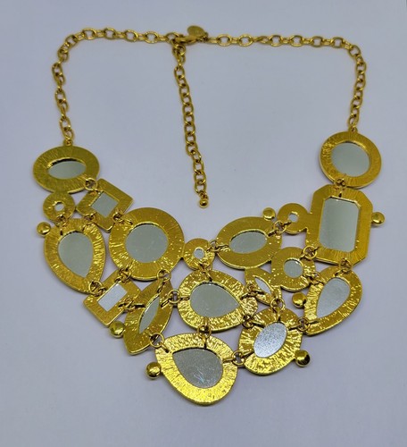 Collar Babero Joan Rivers Tono Dorado Campos de Oro Ámbar ~ 20" - Imagen 5 de 7