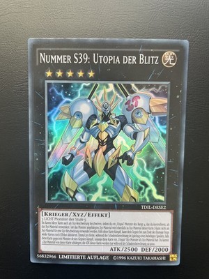 Yugioh Number S39: Utopia The Lightning TDIL-DESE2 German Super Limited Ed NM