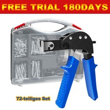 72PCS WALL ANCHOR SETTING TOOL GUN KIT & M4 M5 SCREW HOLLOW PLASTERBOARD FIXING