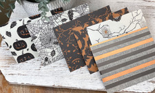 6 Pc BLACK ORANGE HALLOWEEN - Paper Pack - 4.25x5.5" Card Making, Junk Journals