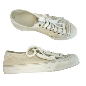 Gucci Baskets basses à lacets toile crème claire Taille Homme 9