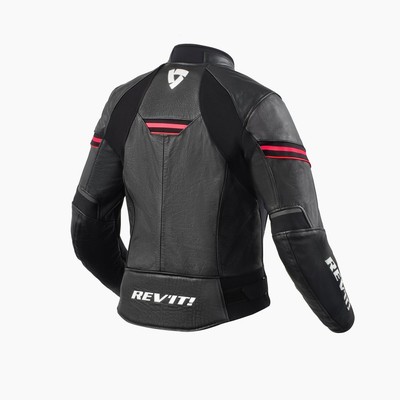 Rev'it! Median Ladies Motorcycle Motorbike Leather Jacket Black