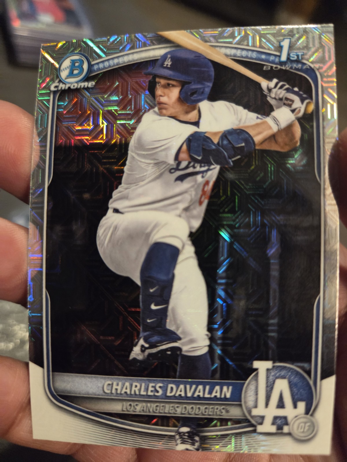2025 Bowman Draft Chrome #BDC-96 (Mojo Refractor) CHARLES DAVALAN - 1st BOWMAN