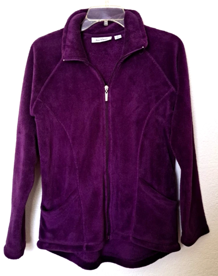 FLEECE JACKET SIZE SMALL PURPLE ZIPPERED WOMEN'S FULL ZIP JASON MAXWELL NEW