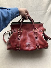 Dooney & Bourke Smooth Florentine Leather Satchel Tassle Bag