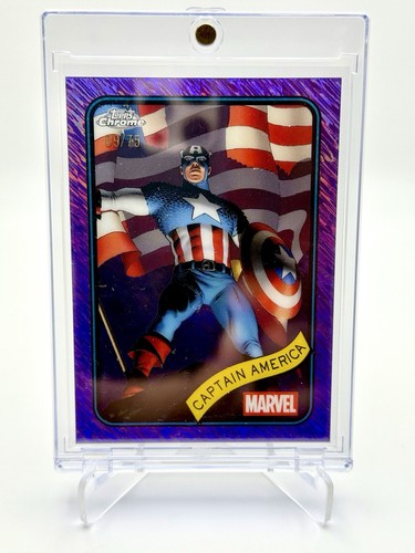 🔥 2025 Topps Chrome Marvel CAPTAIN AMERICA Purple Shimmer /75 - Afbeelding 1 van 3