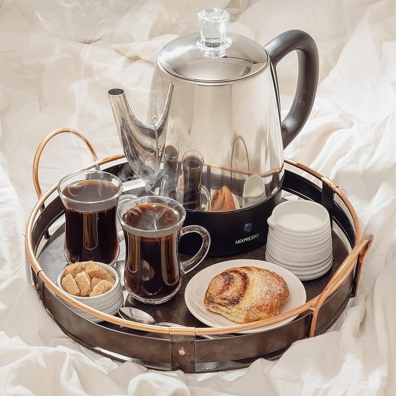 Small Percolator Coffee Pot Electric Stainless Steel Coffee Maker Percolator 
