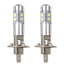 2X(2Pcs Car Fog Lamp 100W H1 LED Headlight Bulbs 6000K 2835 SMD 10LED Super2551