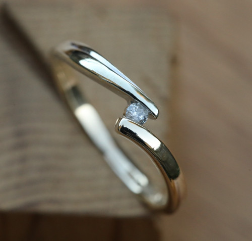 Bypass Ring with a Diamond