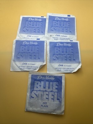 Dean Markley Blue Steel Guitar Strings Lot 5 Loose Strings .044 Wound .022 Plain