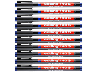 10 x Edding 140 S OHP-Marker Folienschreiber BLAU permanent 0,3 mm 140S-003