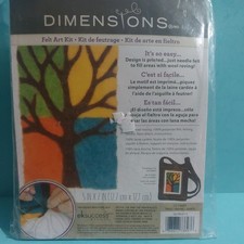 Dimensions Tree Color Blocking Felt Art Kit 5"x7" Wool Roving New Sealed 2013