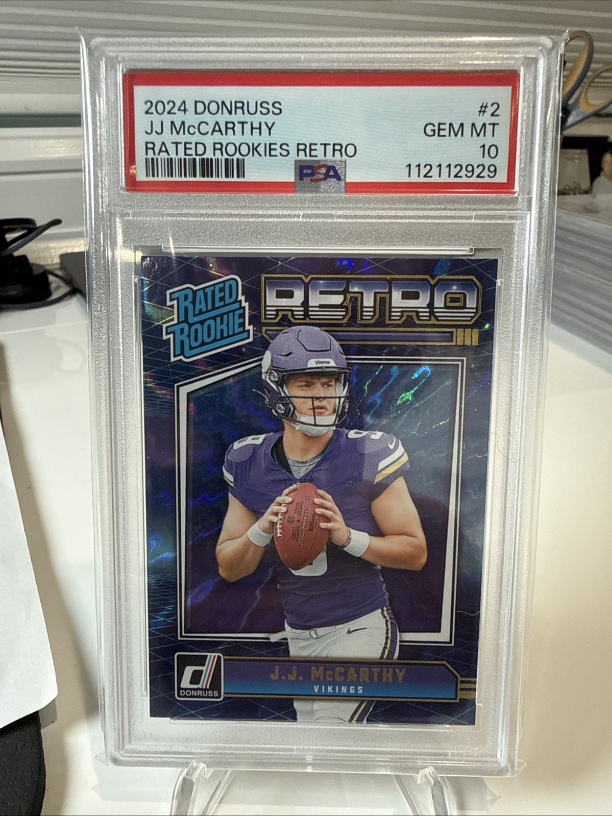 2024 Donruss JJ McCarthy RC PSA 10 Rated Rookie Retro 🔥🔥🔥💵💵