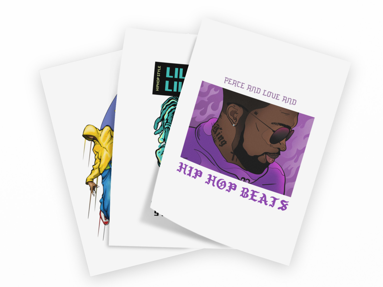 Hip Hop Music Inspired retro Style DTF Transfer Iron on Decals Set of 6 image 2