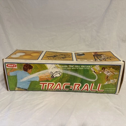 Vintage 1975 WHAM-O TRAC-BALL Game Original Racquets 1 Ball With Original Box