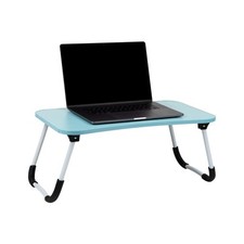Blue Lap Desk Laptop Stand with Folding Legs Bed Tray Couch Table Portable