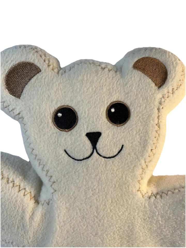 Oso de peluche IKEA PS Brum 13" UNICEF juguete de peluche acurrucado en blanco crema marfil usado Foto 2 de 4