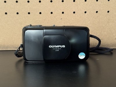Olympus Stylus Zoom 35mm Film Camera Black Working
