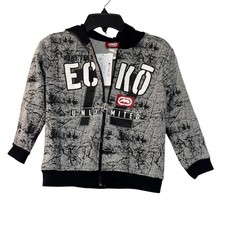 Ecko Unlimited Gray and Black Sporty Zip-Up Jacket - Size BOYS 6