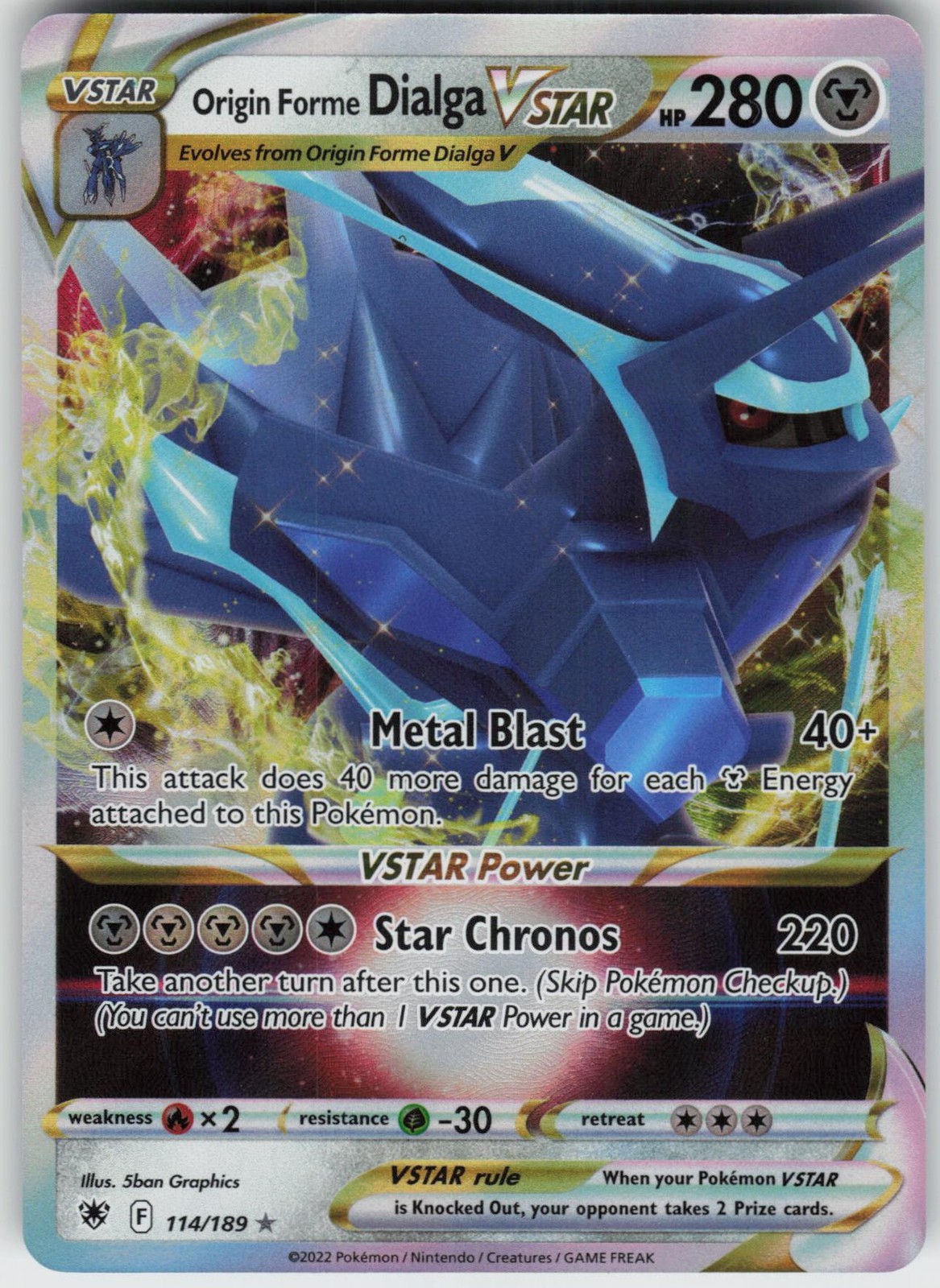 Origin Forme Dialga VSTAR 114/189 VSTAR Rare Astral Radiance Pokemon Near Mint