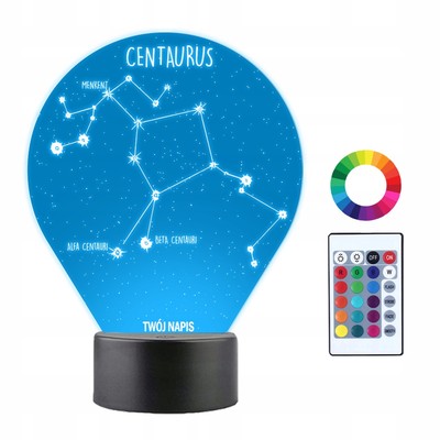 3D LED Nachttischlampe Alfa Centauri mit Name