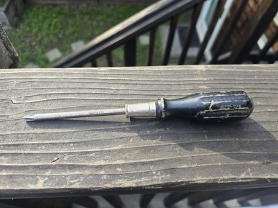 Vintage Irwin 4''  Phillips Black Wood Handle Screwdriver USA