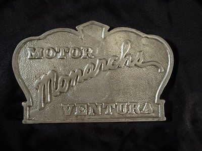 Vintage Car Club Plaque Motor Monarchs Ventura California Hot Rod Lowrider