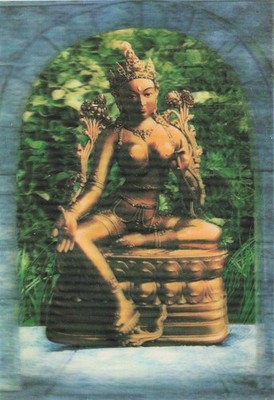 Syama-Tara Ulan Bator Mongolia 3-D Vintage Postcard