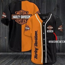 Harley--Davidson Baseball Jersey Design 3D Full Size S-5XL, Gift For Fans