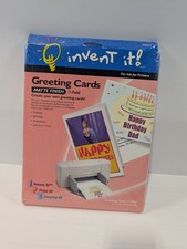 Invent It Inkjet Greeting Cards Matte Finish 1/2 Fold 25 Cards 26 Envelopes