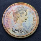 1971 Canada Silver Dollar $1 - Colorful Toned