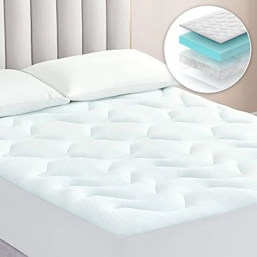 Memory Foam Mattress Topper Kingsize Bed, Gel Mattress Pad with Extra