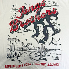 Rare Jonas Brothers Concert Fan T-Shirt 2023 Phoenix Arizona Size Large New