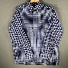 Ike Behar NY Button Up Casual Dress Shirt Mens 2XL Blue