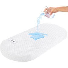 Baby Bassinet Mattress Pad 33"x20" Oval, Waterproof Soft Cover Gel Memory Foa...
