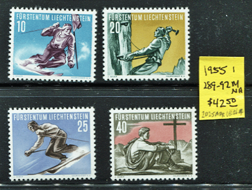 🦋🦋Liechtenstein #289- 292(4) MNH, OG, VF Full Set! Sc$42.50)