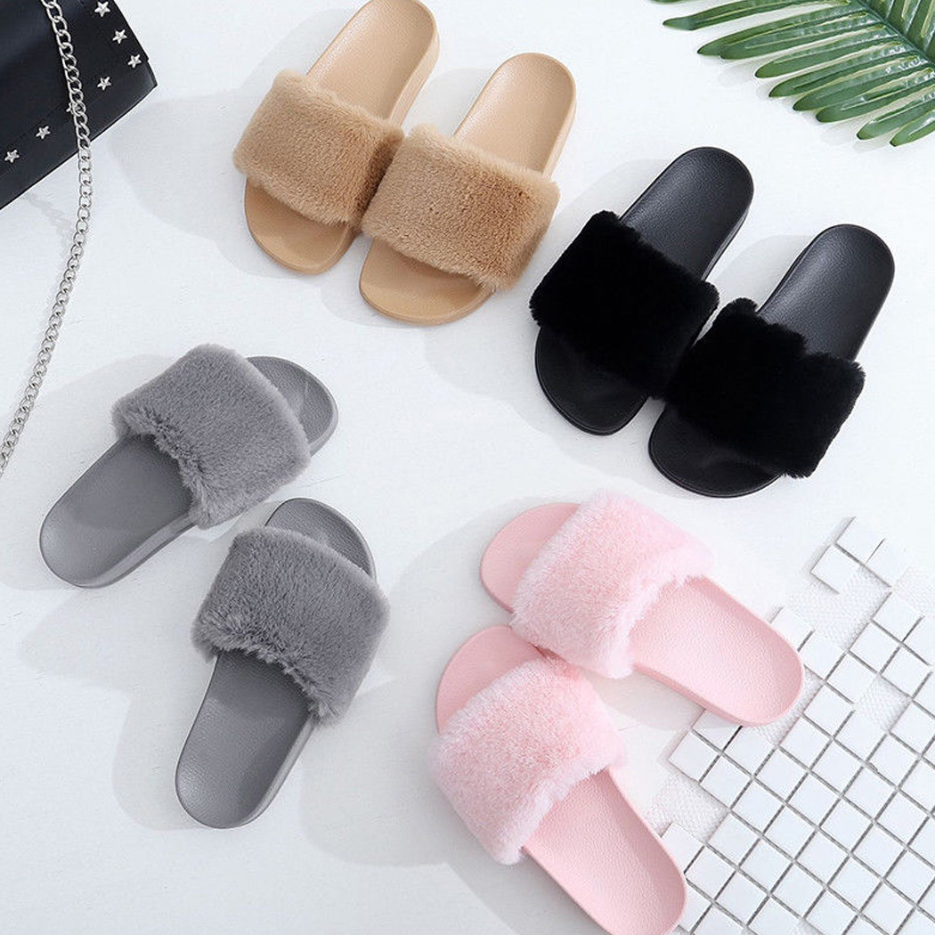 slider slippers fluffy