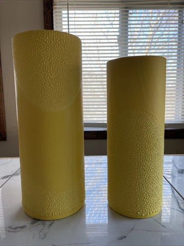 Rare MCM Vintage Matching Pair 1970'S ROYAL HAEGER LAVA VASE LEMON PEEL GLAZE