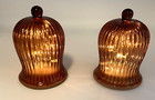 IKEA STRALA LED amber glass lights 5" tall bell-shaped fairy light Set Of 2