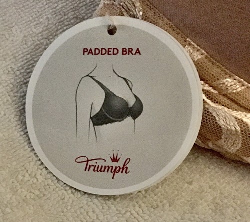 TRIUMPH Finesse WP Bra Beige Soft Padded Wired 40 B Lace Trim New With Tags NWT - Picture 7 of 13